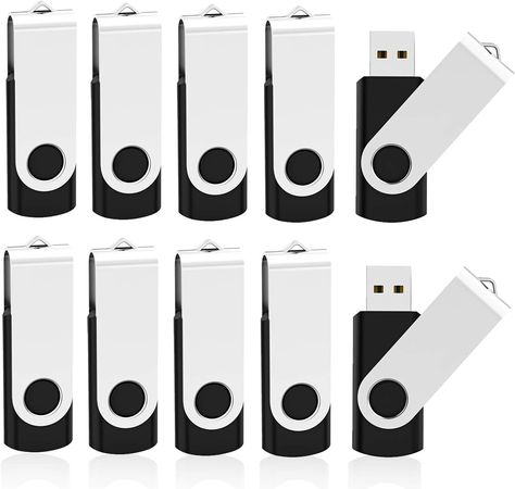 10 Pack 4GB Flash Drive 4gb USB 2.0 Flash Drives USB Drive Jump Drive Bulk Thumb Drive Swivel Memory Stick Black Zip Drive, Pc Portable, Thumb Drive, Keychain Design, Storage Devices, Pen Drive, Usb Drive, Usb Stick, Data Storage