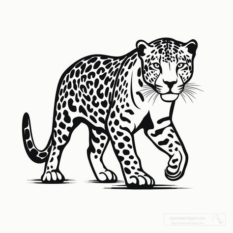 Jaguar Tattoo, Animal Outline, Tattoo Outline, Jaguar, Summer Nails, Clip Art, The Incredibles, Tattoos, Black