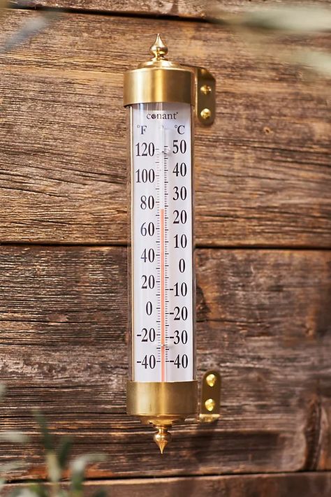 Brass Garden Thermometer | Terrain Science Equipment, Ceramic Birdhouse, Terracotta Bowl, Living Essentials, Concrete Planters, Creative Living, Hand Poured Candle, Wood Dust, Iron Wall