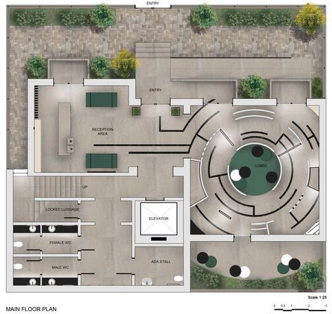 Lab Boutique Hotel by ArchZone wins 1st prize at the international competition Global Architecture & Design Awards (GADA Awards) 2019 Lodge Hotel Design, Hotel Reception Design Plan, Boutique Hotel Plan Architecture, Lobby Hotel Plan, Hotel Lobby Design Plan, Boutique Hotel Lobby Design, Boutique Hotel Floor Plan, Hotel Reception Plan, Hotel Concept Architecture Ideas