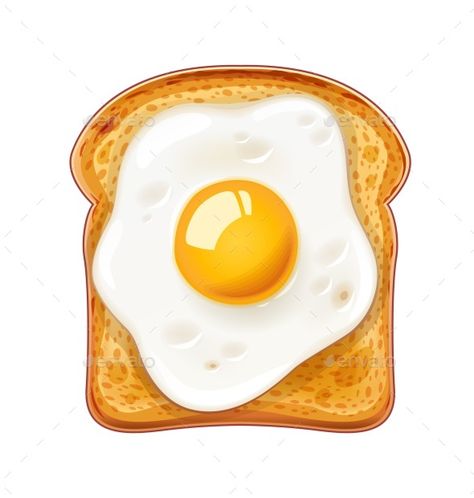 Egg On Bread, Egg Toast Drawing, Bread And Egg, Scrambled Egg Illustration, Bread With Egg, Meal Nutrition, Egg On Toast Aesthetic, Fried Egg Painting, Fried Egg Illustration