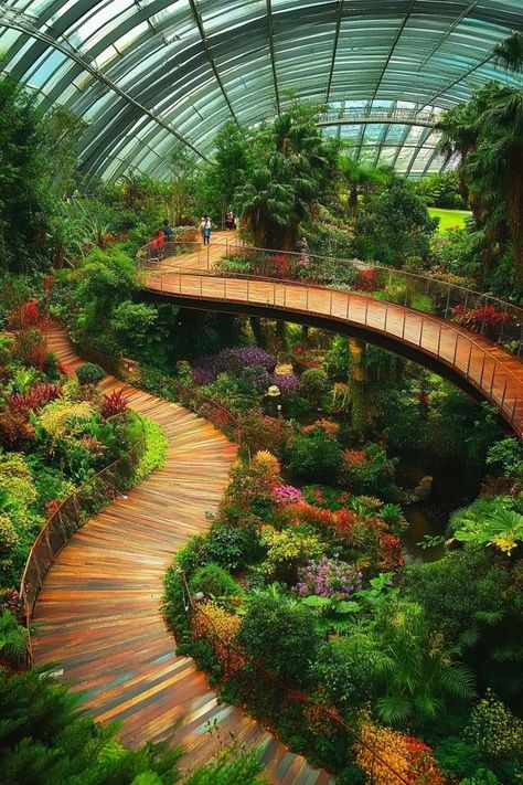 Singapore Botanical Garden, Futuristic Garden, Gardens By The Bay Singapore, Landscape Architecture Graphics, Singapore Garden, Garden Paradise, Indoor Greenhouse, Luxury Travel Destinations, Architecture Graphics