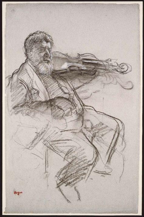 The Violinist | Museum of Fine Arts, Boston Degas Drawings, Edgar Degas Art, Museum Of Fine Arts Boston, Master Drawing, Edouard Manet, The Violin, Camille Pissarro, Edgar Degas, Pierre Auguste Renoir