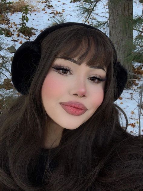 Follow the link to my blog and let's get to know each other! Cold Girl Makeup Brown Girl, I’m Cold Makeup Winter, Cold Winter Makeup Look, Winter Aesthetic Makeup, I’m Cold Makeup Aesthetic, Cold Girl Aesthetic Makeup, Im Cold Makeup Aesthetic, Russian Makeup Aesthetic, Cute Winter Makeup Looks