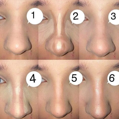 Nose counturing Big Nose Countering, Nose Contour For Round Nose, Makeup For Flat Nose, Nose Counter For Big Nose, Flat Nose Contour, Downturned Nose, Nose Counter, Nose Contouring For Big Noses, Crooked Nose