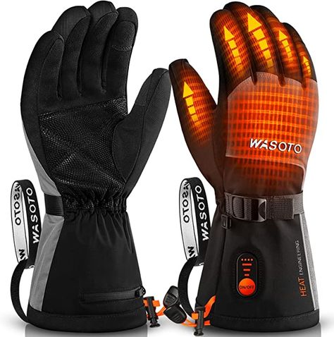 Amazon.com : Heated Gloves for Men Women 7.4V Battery 22.2WH Rechargeable Heated Ski Gloves Touchscreen Waterproof Electric Heated Gloves for Winter Outdoor Work Skiing Hiking Camping Raynaud : Clothing, Shoes & Jewelry Gloves For Winter, Mens Winter Gloves, Fishing Gloves, Heated Socks, Gloves For Men, Heated Gloves, Winter Work, Ski Gloves, Winter Sports