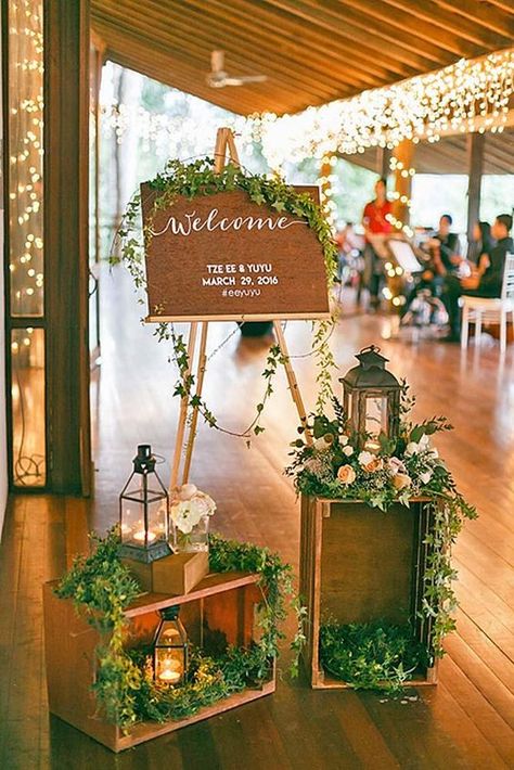 Church Wedding Decorations Aisle, Rustic Wedding Signs Diy, Wedding Reception Entrance, Reception Entrance, Fun Wedding Decor, Greenery Wedding Decor, Rustic Wedding Decorations, Church Wedding Decorations, Budget Friendly Wedding