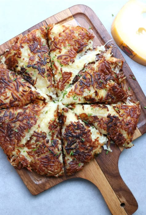 Blog Flog: Jarlsberg-stuffed Potato Rösti - Dinner With Julie Pasta And Cheese, Jarlsberg Cheese, Potatoes And Cheese, Jarlsberg, Stuffed Potato, Grated Potato, Sunday Roast, Cheese Pasta, Cured Meats