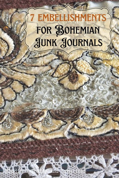 Junk Journal Tutorial, Boho Junk Journal, Junk Journal Embellishments, Boho Journal, Journal Embellishments, Scrap Album, General Crafts, Notebook Journal, Altered Books