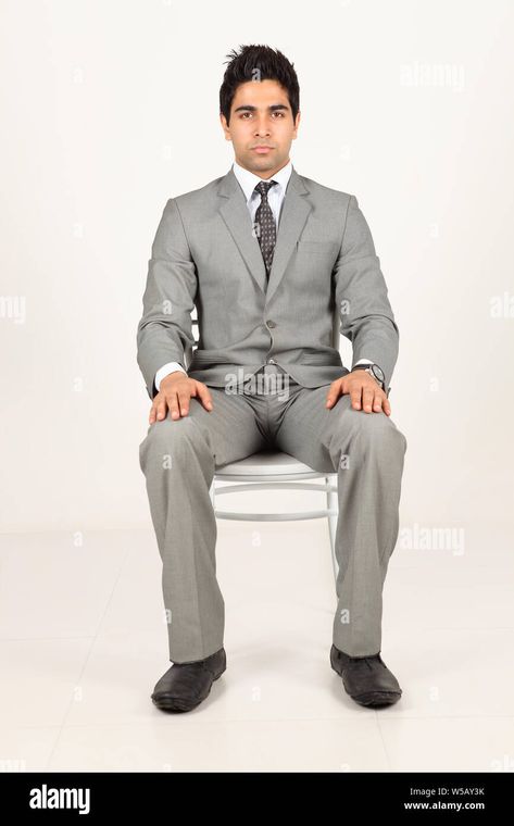 Man Sitting On Chair, Guy Sitting, Sitting Chair, Chair Pose, Male Models Poses, Man Sitting, Sitting Poses, Artist Portfolio, Man Standing