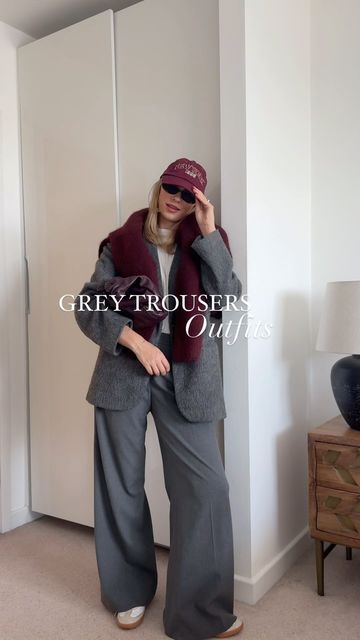 Mia Luckie on Instagram: "The perfect pair of grey trousers & their outfits   Comment SHOP below for a link to these trousers straight to your DMs https://liketk.it/4TFUn  #officeoutfits #casualoutfits #greytrousers #outfits" Grey Trousers Outfit Winter, Grey Slacks Outfit Women, Grey Trousers Outfit Women, Grey Trousers Outfit, Trousers Outfit, Trouser Outfit, Grey Trousers, Outfit Women, Casual Chic Outfit