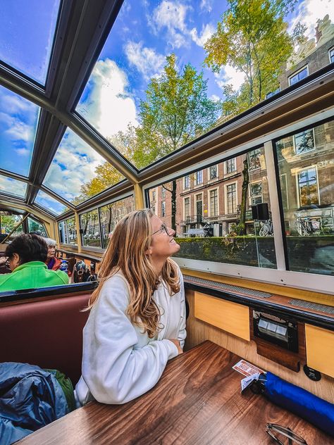 Enjoying the view during our Amsterdam canals cruise Amsterdam Canal Cruise, Amsterdam Aesthetic, Europe Pics, European Bucket List, Amsterdam Photos, Europe Bucket List, Public Space Design, Boat Pics, Amsterdam Canals