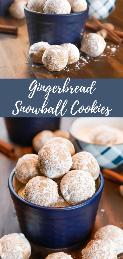 Ginger Snowball Cookies, Eggnog Snowball Cookies, Spiced Gingerbread Cookies, Cozy Gingerbread Cupcakes, Ginger Baking Recipes, Holiday Spice Cookies, Cinnamon Spice Cookies, Desserts With Molasses, Ginger Christmas Cookies