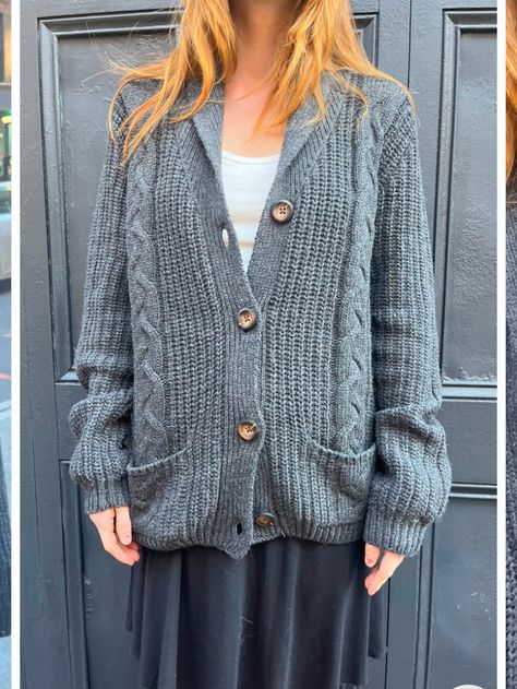 Desired Wardrobe, Sweater Tops, Coat Pocket, Cardigan Sweaters, Cable Knit Cardigan, Cotton Cardigan, Tee Outfit, Loose Sweater, Cardigan Top