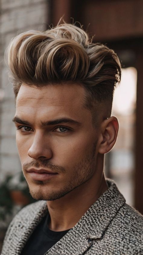 30 Trendsetting Quiff Hairstyles Men for 2024: From Classic to Modern Curly and Textured Looks Pompadour Hairstyle For Men, 90s Hairstyles Men, Older Men Haircuts, Pompadour Style, Mohawk Hairstyles Men, Comb Over Haircut, Tomboy Hairstyles, The Quiff, Hairstyle For Men