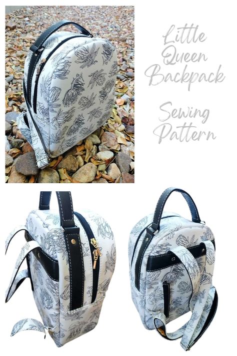 Little Queen Backpack sewing pattern. When you need a backpack with lots of space, storage and organisation but don’t want masses of outside pockets, then this Little Queen backpack could be perfect. A hidden security pocket on the back and plenty of pockets inside, but the front is uncluttered and ideal for a fabulous feature print. SewModernBags Backpack Pattern Free, Easy Backpack Sewing Pattern Free, Simple Backpack Pattern, Backpack Purse Sewing Pattern, Mini Backpack Purse Pattern, Free Backpack Sewing Pattern Pdf, Backpack Sewing, Backpack Pattern Sewing, Wallet Sewing Pattern