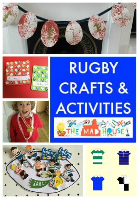 Rugby crafts and activities for kids.  Join in the Rugby fun with these fab Rugby crafts and activities.  These would also work for American Football too Grinch Handprint Craft, Grinch Handprint, Rugby Art, Crafts And Activities For Kids, Weekend Ideas, Games For Boys, Super Rugby, Activities For Boys, Outdoor Games For Kids