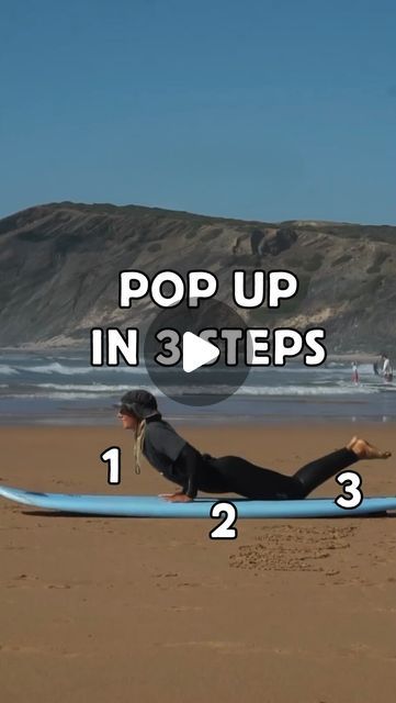 Surf tips for beginners | POP UP in 3 steps 🌊  1. Cobra position 🐍 • Start by paddling strongly to catch the wave. As you feel the wave lift the board, place your... | Instagram Paddle Surfing, The Wave, Pop Up, Surfing, Foil, How Are You Feeling, Feelings, Instagram