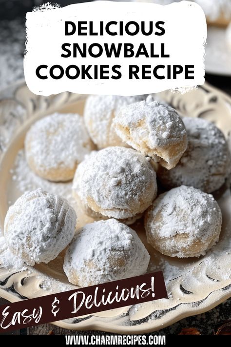 Learn how to make genuine snowball cookies! These delightful treats, known for their crumbly texture and sugary coating, are perfect for holiday gatherings and winter celebrations. Often called Russian Tea Cakes or Mexican Wedding Cookies, these little confections will melt in your mouth with every bite. Let your creativity shine by adding different nuts or flavors to the mix. This easy snowball cookies recipe is sure to become a favorite dessert that brings warmth to chilly days. Ideal for cookies exchanges or as a comforting homemade gift. Classic Snowball Cookies, Russian Teacakes, Pecan Snowball Cookies, Cookies Video, Snowball Cookie Recipe, Russian Tea Cake, Mexican Wedding Cookies, Buttery Shortbread Cookies, Buttery Shortbread