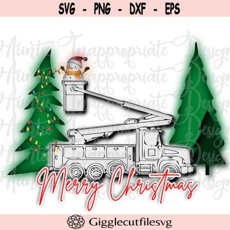 Lineman Svg, Bucket Truck, Christmas Bucket, Sublimation Shirt, Heat Transfer Design, Sublime Shirt, Packaging Material, Heat Transfer, Shirt Design