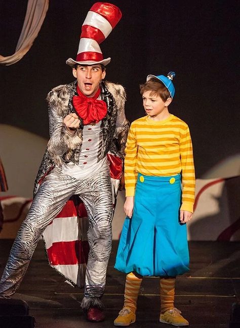 Who Ville Costumes, Chocolate Factory Costume, Seussical Musical, Who Ville, Suessical The Musical, Fame Ideas, Cat In The Hat Costume, Seuss Costumes, Cat And The Hat