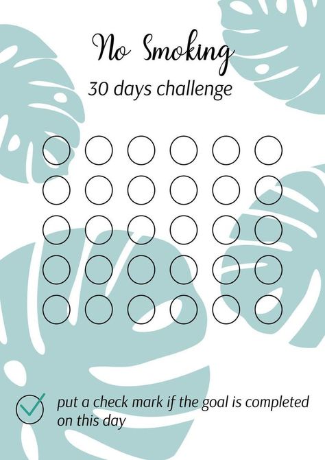 No smoking tracker. Personal 30 days challenge without cigarettes printable template. Healthy lifestyle habits tracker blank. Vector illustration of paper sheet for marking progress in month. 30 Days Challenge, Days Challenge, Healthy Lifestyle Habits, Lifestyle Habits, Paper Sheet, 30 Day Challenge, Habit Tracker, Photos Ideas, Template Printable