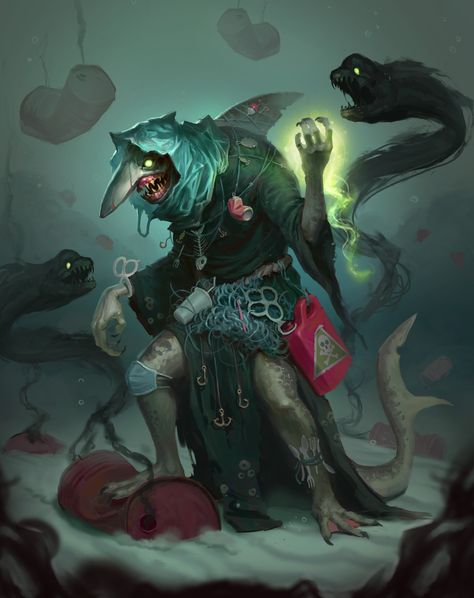 ArtStation - The garbage shark, Egor Shempel Shark Monster Art, Shark Character, Shadow Monster, Nurse Shark, Dungeons And Dragons Homebrew, Fantasy Monster, Monster Art, Dnd Characters, Creature Design