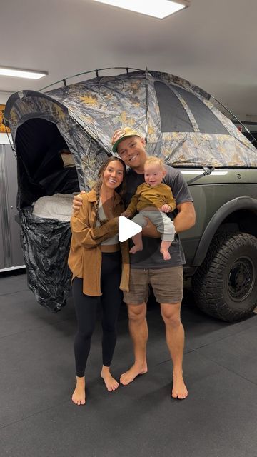 Stacie Trout on Instagram: "I grew up camping with my family as a kid, and have been wanting to do our first camp trip with Stetson! So stoked that @realtruck set us up with a truck tent, and can’t wait to put it to use once it stops raining here 🥰🛻🏕️ #realtruckpartner" Truck Bed Tent Diy, Tacoma Tent Truck Camping, Truck Bed Camping For 2, Tent On Top Of Truck, Tent On Top Of Jeep, Truck Tent, Truck Camping, Camping Tent, A Truck