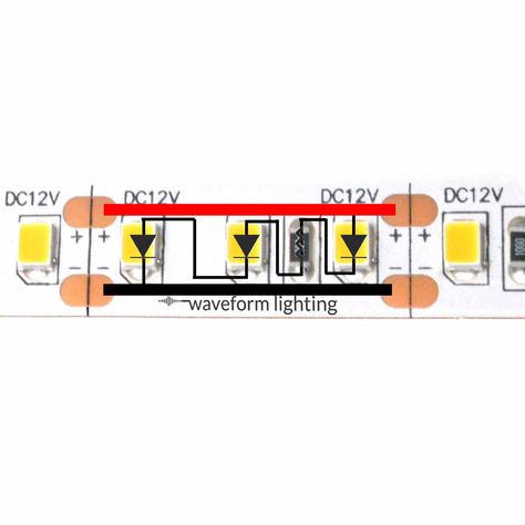 LED Strip Light Internal Schematic and Voltage Information | Waveform Lighting Light Wiring Diagram, Tesla Battery, Electrical Circuit Diagram, Led Projects, Led Rope, Electronic Circuit Projects, Strip Led, Diy Electrical, Diagram Design