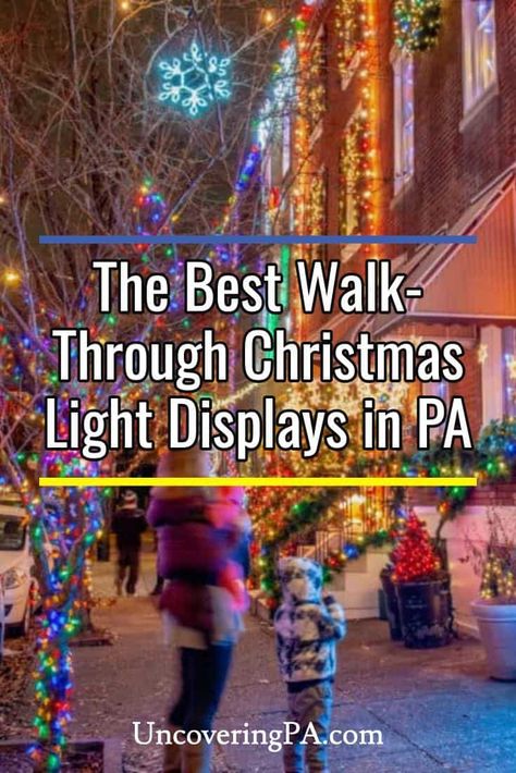 There are a lot of fantastic walk-through Christmas light displays in Pennsylvania. Here are some of my favorites throughout PA. New Hope Pa Christmas, Christmas Trips, Presque Isle State Park, Christmas Towns, Holiday Lights Display, Christmas Getaways, Christmas Displays, Pennsylvania Travel, New Hope Pa