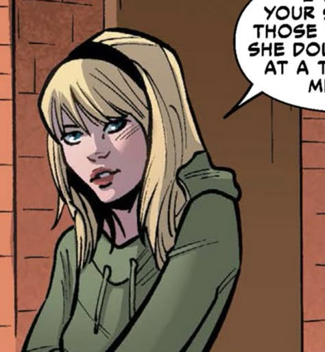 Gwen Stacy Comic Pfp, Spiderverse Dr, Gwen Pool, Gwen Stacy Comic, Blondie Comic, Comic Pfp, Marvel Couples, Comic Icons, Marvel Heroines