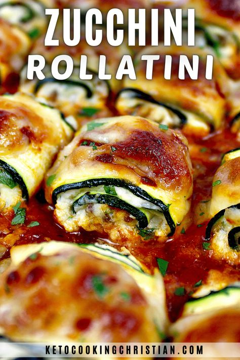 Zucchini Rollatini - Keto Cooking Christian Keto Zucchini Lasagna Roll Ups, Easy Healthy Meals Zucchini, Fun Italian Recipes, Zucchini Lasagna Rollups, Different Zucchini Recipes, Zucchini And Red Pepper Recipes, Keto Zucchini Roll Ups, Zucchini Recipes With Meat, Keto Stuffed Zucchini Rolls