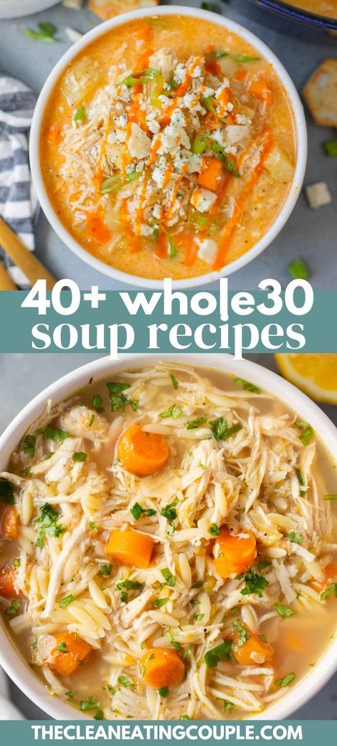 Gluten Free Chicken Soup, Whole30 Soup, Whole 30 Soup, Dairy Free Soup Recipe, Paleo Soup Recipe, Whole30 Soup Recipes, Healthy Crockpot Soup, Gluten Free Soup Recipes Glutenfree, Healthy Chicken Soup