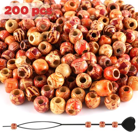 200pcs SOSMAR Round Wood Beads 11x12mm + Hair Braid Tool for Jewellery Marking Macrame Projects DIY Necklace Bracelet Dreadlocks Hair Accessories : Amazon.co.uk: Home & Kitchen Hair Braid Tool, Hair Braid Beads, Beads To Make Bracelets, Macrame Crafts, Braid Tool, Hair Braiding Tool, Diy Activities, Hair Braid, Pretty Designs