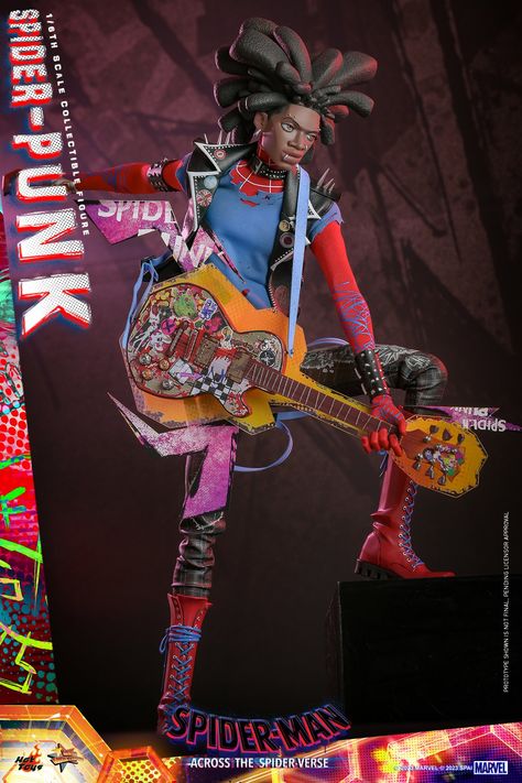 Punk Spider Man, Hobie Brown, Spider Punk, British Punk, Spider Man Across The Spider Verse, Blue Suspenders, Across The Spider Verse, Marvel Collectibles, Art Study