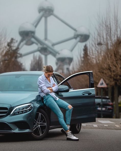 Timeea on Instagram: “and that’s how a car photo shooting turned into a car photoshoot + 🙋🏼‍♀️ 😄” How To Take Pictures With Your Car, Photo By Car, Pose With New Car, Car And Driver Photography, Pose With Car Photography, Car Photo Shoot Poses, Leaning Out Car Window Pose, Women And Cars Photography, Woman With Car Photography