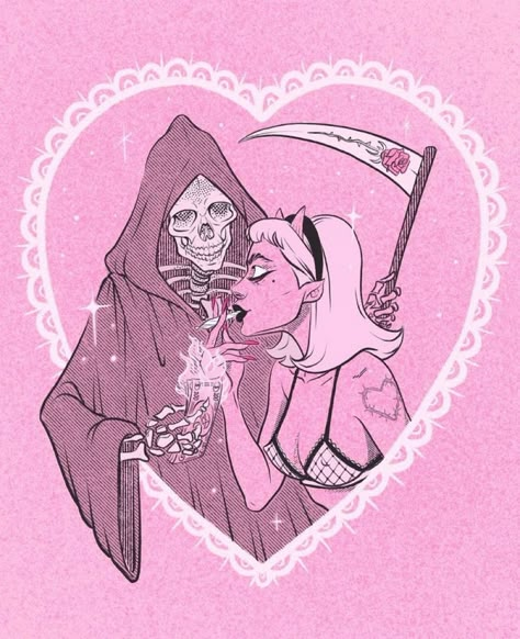 Pink Grim Reaper, Icona Ios, Pink Goth, Pink Grunge, Whatsapp Wallpaper Cute, Witchy Wallpaper, Halloween Wallpaper Iphone, Pink Halloween, Creepy Cute