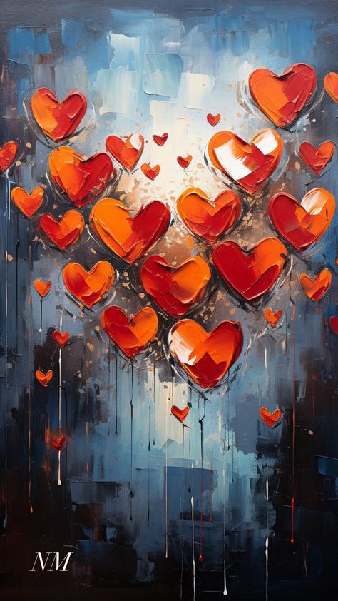 Abstract Heart Painting, Heart Canvas Art, Art Amour, Mug Print, Heart Art Print, Heart Painting, Artistic Images, Gift Art, Art Colorful