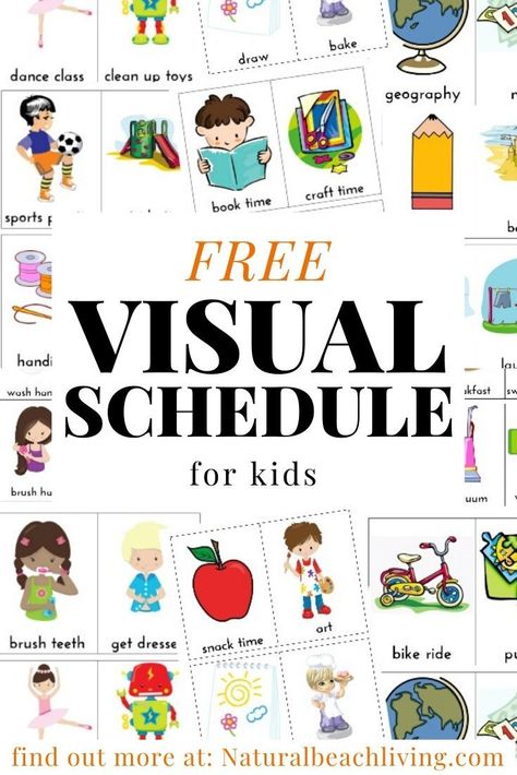 Preschool Schedule Cards, Visual Schedule Printable, Visual Schedule For Kids, Visual Schedule Preschool, Picture Schedule, Daily Schedule Kids, Daily Routine Chart, Routine Cards, Preschool Schedule