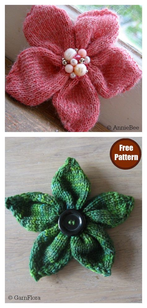 Flower Free Knitting Pattern #startknittingfreepattern #easyknittingpatterns #flowerpatterns #freeknittingpattern Knitted Flowers Free, Knitting Projects Blanket, Knitting Projects Sweaters, Knitted Flower Pattern, Knitting Projects Free, Aesthetic Knitting, Easy Knitting Projects, Knitting Aesthetic, Easy Flower