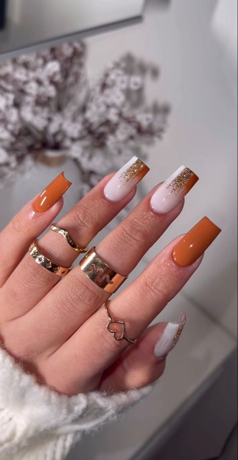 Unghie Nail Art, November Nails, Fall Gel Nails, Fall Nail Art Designs, Her Nails, Fall Acrylic Nails, Thanksgiving Nails, Short Acrylic Nails Designs, Square Acrylic Nails