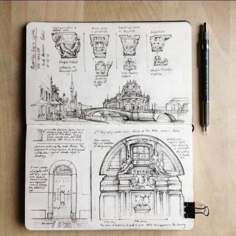 Moleskine Drawing, Sketchbook Architecture, Architecture Journal, Architecture Drawing Sketchbooks, Architecture Sketchbook, Architecture Design Sketch, Architecture Drawing Art, Drawing Book, 캐릭터 드로잉