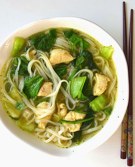 quick and healthy Asian noodle soup with baby bok choy, healthy Asian chicken noodle soup, recipes using rice noodles, bok choy recipes, spinach recipes, delicious vegan recipes, great soup recipes, vegetable soup, chicken noodle soup, mindful eating, clean eating, eating with a mindful approach, a vegan soup and mindful eating. Buddhist mindful eating, rice noodle recipe,  bok choy recipe, healthy recipe, how to make asian noodle soups at home, mindful eating, healthy soup recipes, the best ... Healthy Lent Meals, Vegetarian Noodle Soup, Asian Noodle Soup, Recipes Using Rice, Asian Chicken Noodle Soup, Easy Asian Noodles, Best Chicken Noodle Soup, Vegetarian Noodles, Asian Soup Noodle