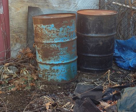 Oil Drums in Color 2015 Southbridge Vault Dweller, Old Bridges, Oil Barrel, 55 Gallon Drum, Great America, Metal Barrel, Oil Drum, 55 Gallon, Steel Barrel