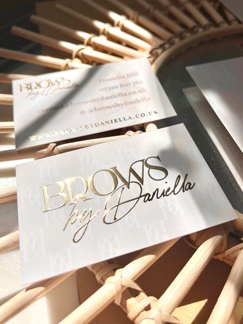 Beauty Business Cards | Brows by Daniella #de Brow Buisness Cards, Business Cards Lashes, Brow Salon Logo, Brows Business Cards, Beauty Cards Business, Brow Business Logo, Brow Business Cards, Beauty Logo Design Ideas Branding, Beauty Business Branding