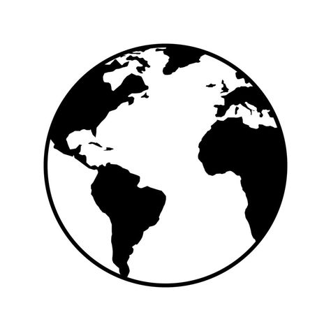 world planet earth line style icon Earth Silhouette, Earth Clipart Black And White, Earth Tattoo Design, World Map Sketch, Earth Sketch, Earth Clipart, Unique Brochure Design, Planet Vector, World Clipart