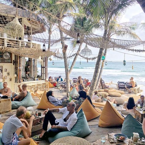 Finns Beach Club, Bali Beach, Beach Clubs, Bali Beaches, Beach Lounge, Beach Cafe, Surf House, Beach Shack, Outdoor Restaurant