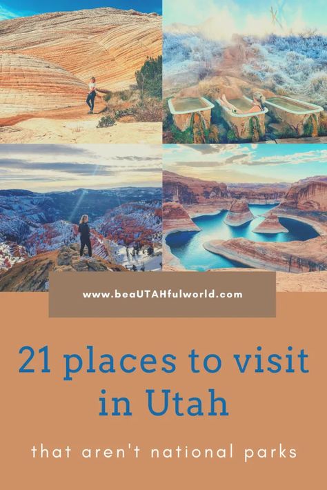 21 Must See Utah Destinations. Planning to visit Utah? Here are 21 incredible places to visit in Utah for your Utah road trip. Don't take a Utah vacation before reading this Utah travel guide! Ideas for unique things to do in Utah to get you off the beaten path and onto your next adventure! #Utah #travel #Utahtravel #bucketlisttravel #familytravel Places To Go In Utah, Utah Travel Guide, Places To Visit In Utah, Things To Do In Utah, Utah National Parks Road Trip, Snow Canyon State Park, Utah Vacation, Visit Utah, Utah Adventures