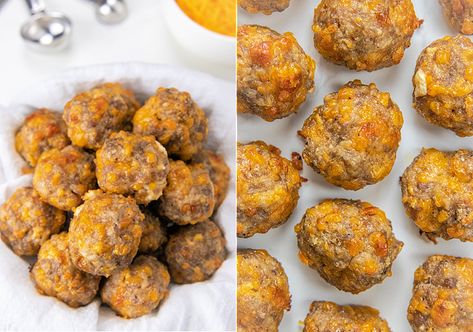 5 Ingredient Keto Sausage and Cheese Bites Sausage Balls No Bisquick, Box Mix Recipes, Joe Sandwich, Pot Luck Dishes Easy, Bisquick Sausage, Pot Luck Recipes, Sausage Balls Bisquick, Strawberry Sheet Cakes, Sausage Cheese Balls