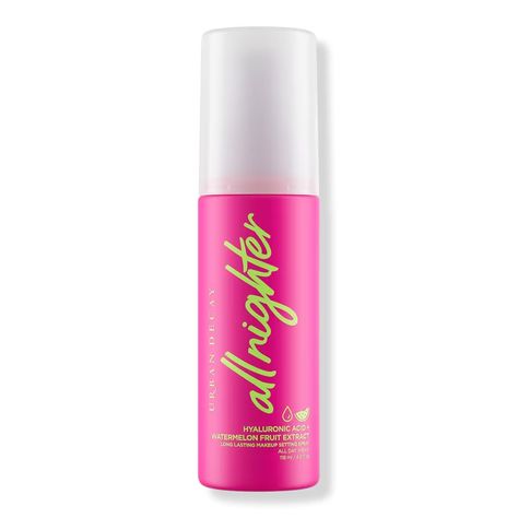 4.0 oz All Nighter Hyaluronic Acid Dewy Setting Spray - Urban Decay Cosmetics | Ulta Beauty Dewy Setting Spray, Urban Decay Setting Spray, All Nighter Setting Spray, Urban Decay All Nighter, Makeup Setting Powder, Makeup For Moms, Urban Decay Cosmetics, All Nighter, Makeup Setting Spray